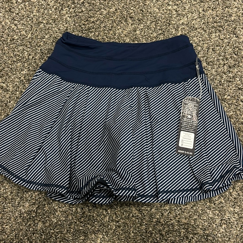 Blue and White stripped skort